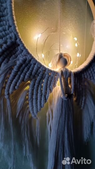 Панно ангел макраме