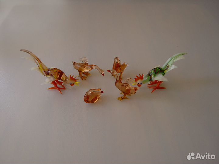 Фигурки стеклянные, Германия, винтаж
