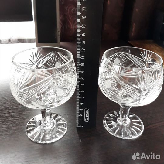 Бокалы объемные хрустальные - 5 шт. СССР