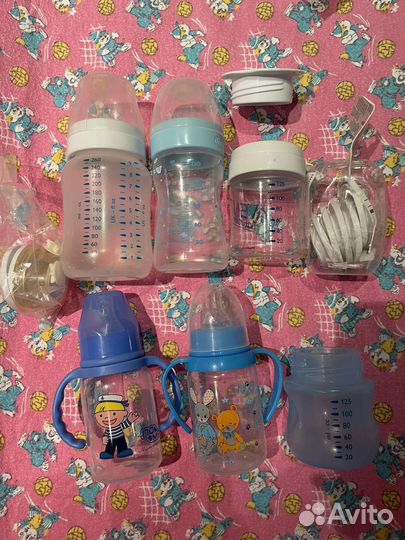 Бутылочки Avent, Chicco, Пома, Курносики