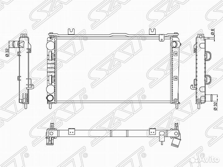 Радиатор охлаждения Лада Гранта 15