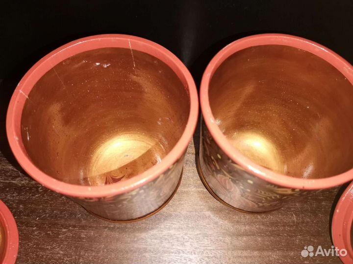 Горшок (сахарница) деревянный расписной хохлома