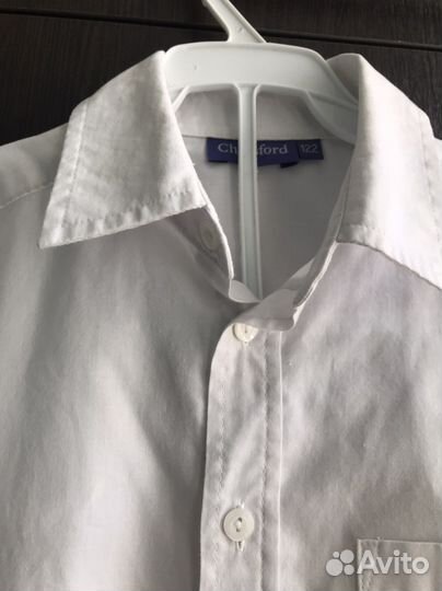 Рубашка белая для мальчика 122 см