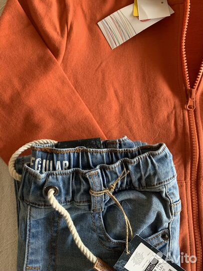 Комплект толстовка и джинсы 128 размер новые