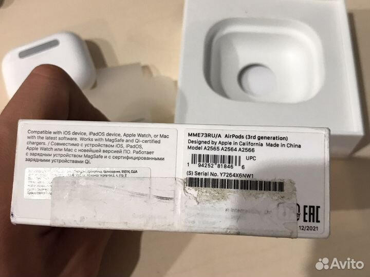 Беспроводные наушники apple airpods 3