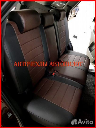 Чехлы Автопилот Kia Sorento 2 из экокожи чёрно-шок