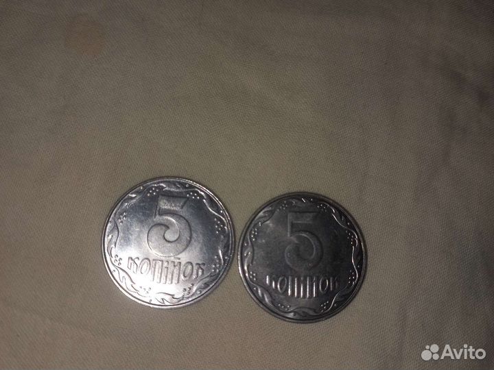 Монеты 5 Украинских копеек