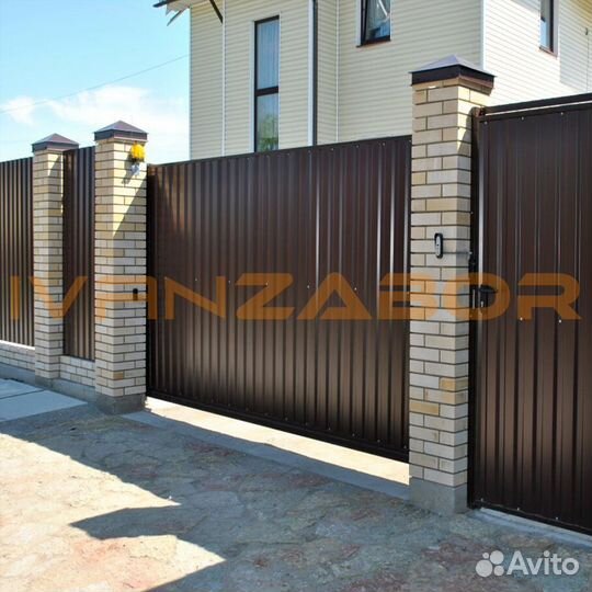 Секционный забор из профнастила в Пучеже