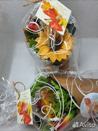 Букеты цветов учителю из мыла ручной работы