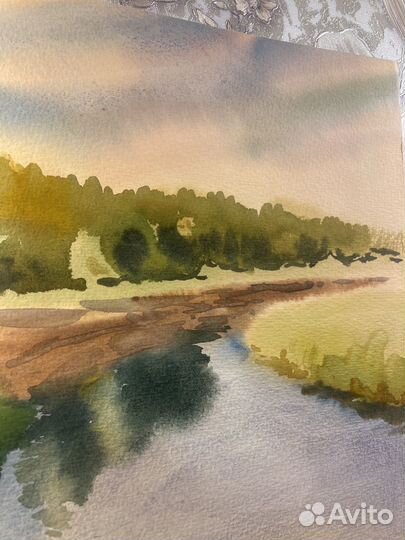 Картина пейзаж акварель