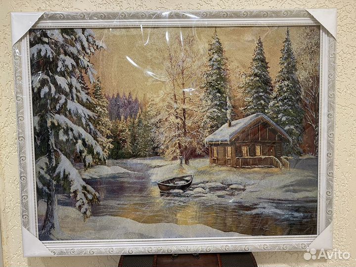 Картина гобелен зима