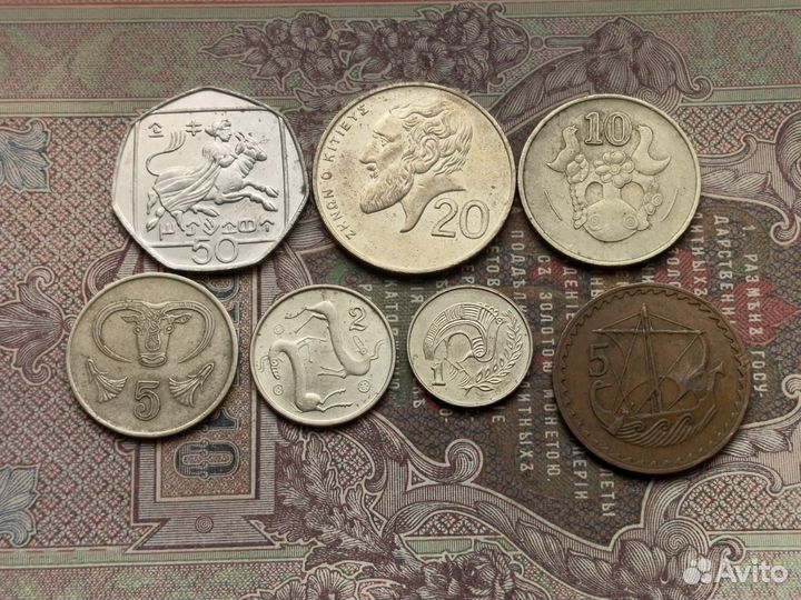 Монеты Франции, Испании, Кипра, Румынии, Швеции