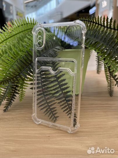 Прозрачный чехол с кармашком на iPhone X/XS