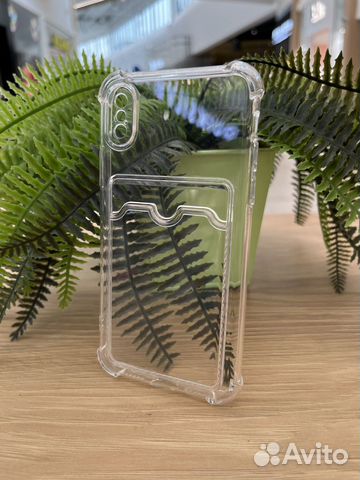 Прозрачный чехол с кармашком на iPhone X/XS