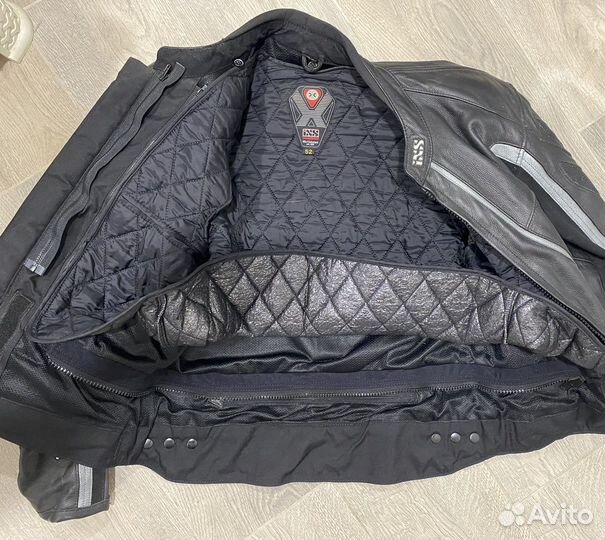 Мотокуртка кожаная мужская 52