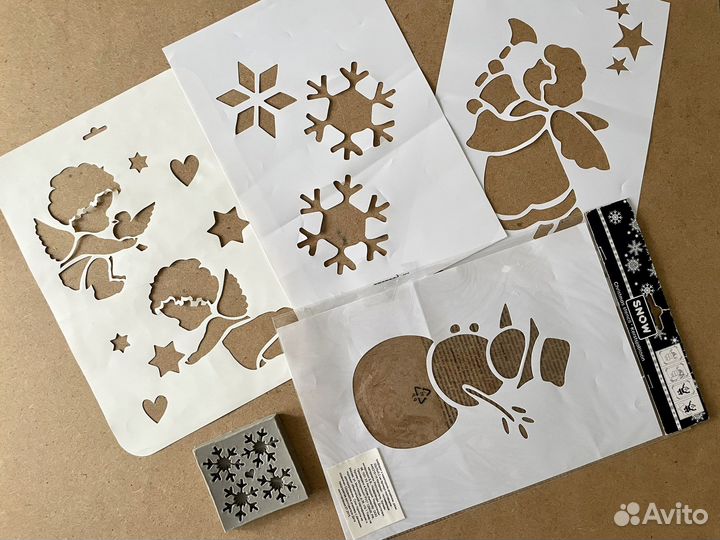 Форма силикон Снежинки+Трафарет для торта