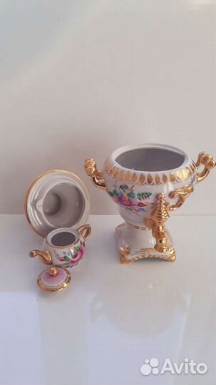 Декоративный самовар Гжель