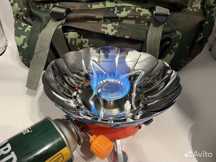 Плитка портативная походная газовая ветрозащитная