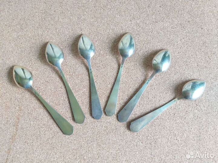 Ложки чайные серебро 875 проба, 6шт