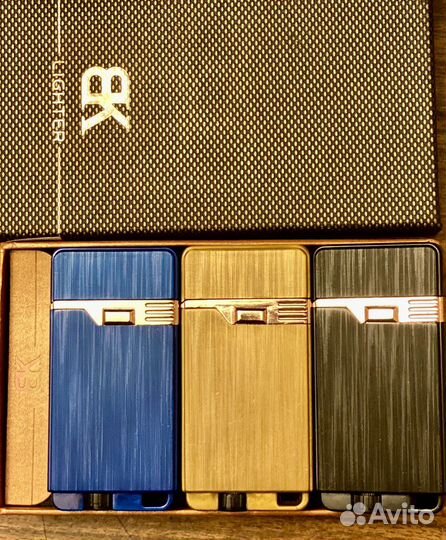 Зажигалка газовая турбо +кремень + обычный огонь