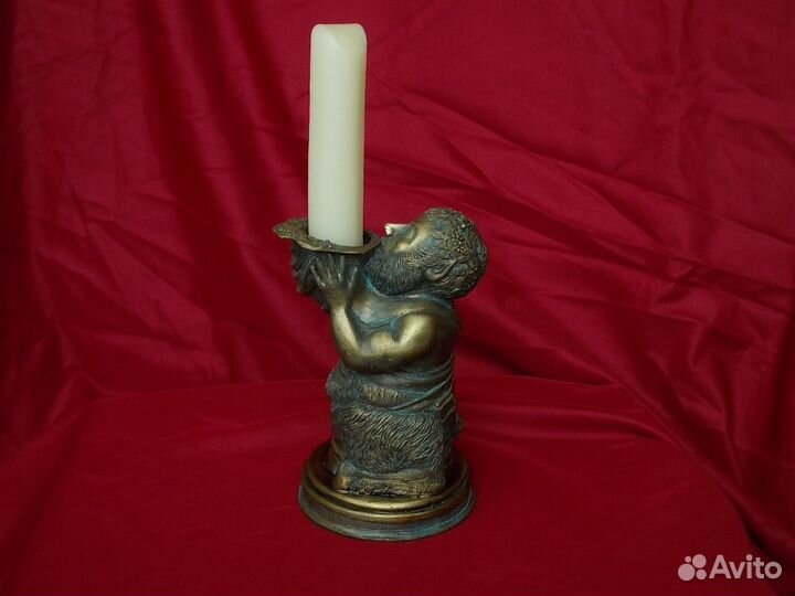 Подсвечник фавн сатир бронза