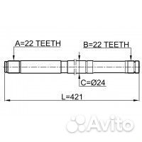 Полуось левая 22x421x22 (nissan almera B10RS (clas