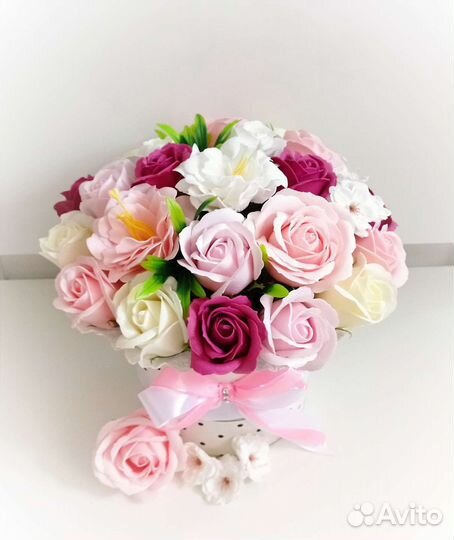 Подарок, цветы из вспененного мыла