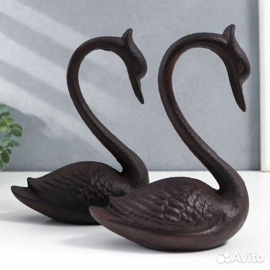 Сувенир чугун 'Два лебедя' набор 2 шт 20х8х15 см