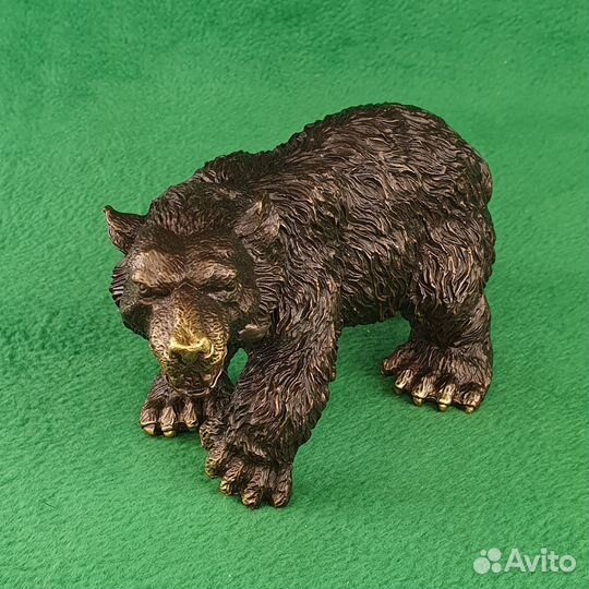 Статуэтка бронзовая Рычащий медведь малый