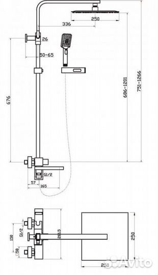 BelBagno LUC-vscm-CRM Душевая система