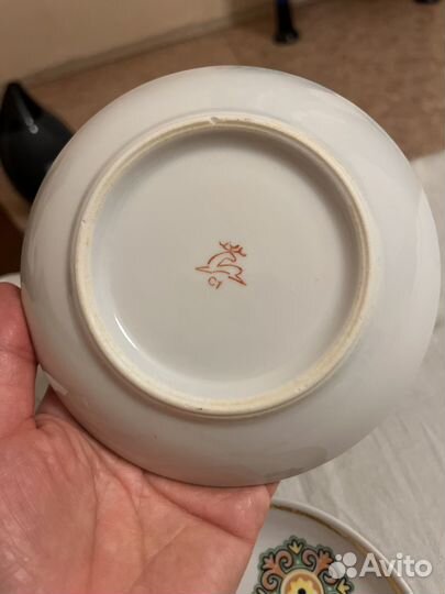 Блюдца кузяевский фарфор