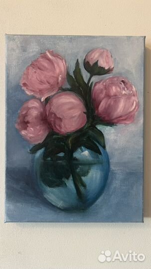 Картина маслом Букет Пионов