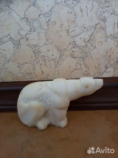 Статуэтка Белый медведь мрамор винтаж редкая СССР