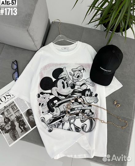 Футболка со стразами Микки Гуфи Дональд