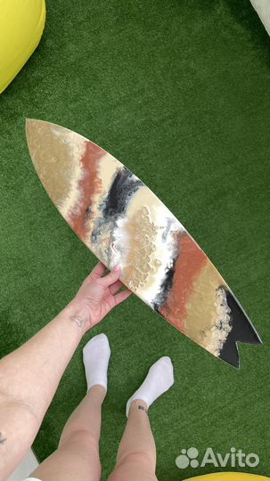 Панно картина сёрф из эпоксидной смолы 60 см