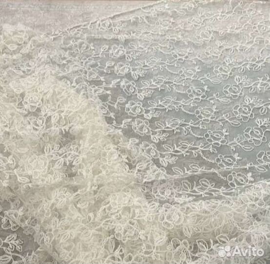 Тюль с вышивкой розы качество отличное