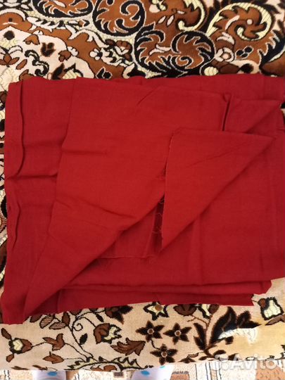 Ткань красная,плотная,хлопок СССР