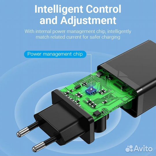 Зарядное устройство Vention 5V 2.4A USB