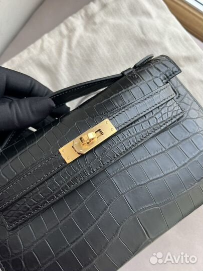 Сумка Hermes Mini kelly pochette croco black