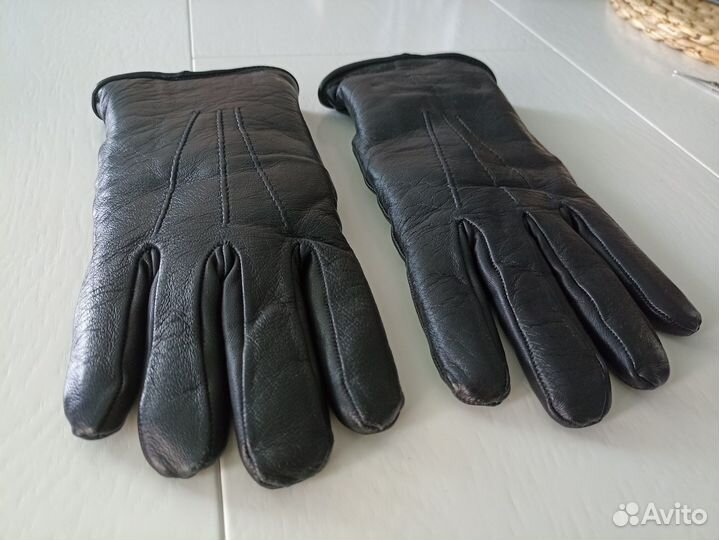 Перчатки кожаные мужские зима
