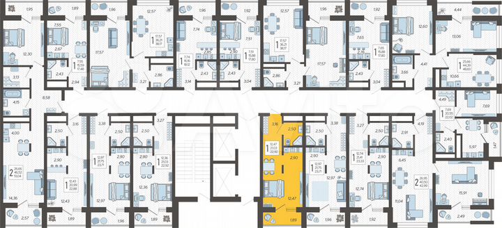 Квартира-студия, 22,9 м², 11/19 эт.
