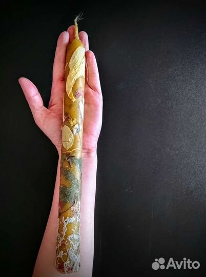 Свеча Любовная, восковая, с травами