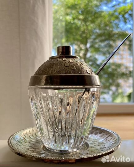 Солонка горчичница СССР стекло