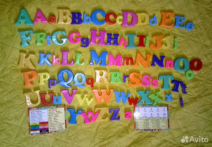 Английский алфавит на магнитах 78 штук