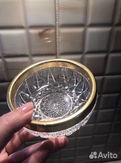 Ваза, фруктовницы с мельхиоровым ободком