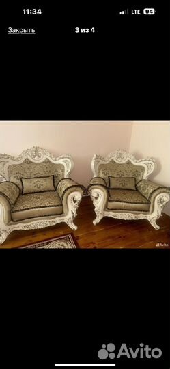 Диван и 2 кресла бу