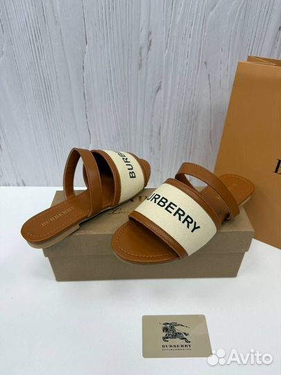 Шлепки женские Burberry натуральная кожа