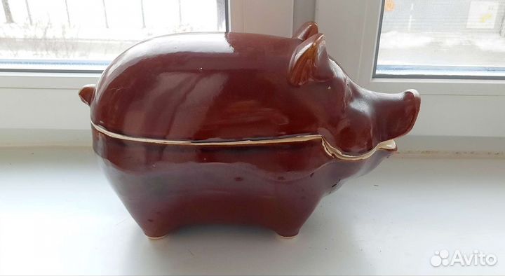 Горшок для запекания поросёнок керамический