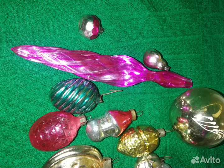 Елочные игрушки СССР стекло