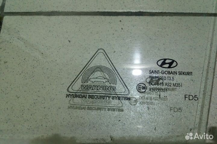 Стекло передней левой двери Hyundai i30